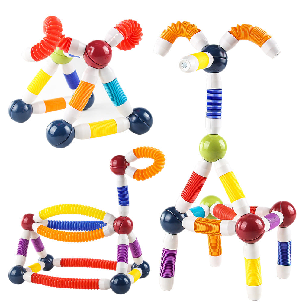 Magnetic Tube Stick with Magnetic Balls Building Blocks for kids!
