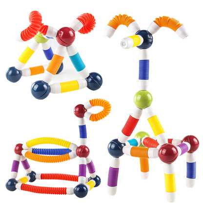 Magnetic Tube Stick with Magnetic Balls Building Blocks for kids!