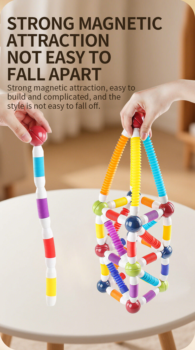 Magnetic Tube Stick with Magnetic Balls Building Blocks for kids!