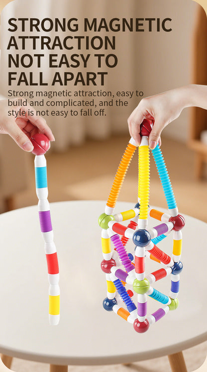 Magnetic Tube Stick with Magnetic Balls Building Blocks for kids!