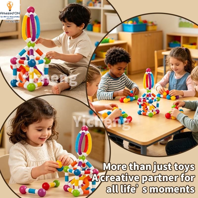Magnetic Tube Stick with Magnetic Balls Building Blocks for kids!